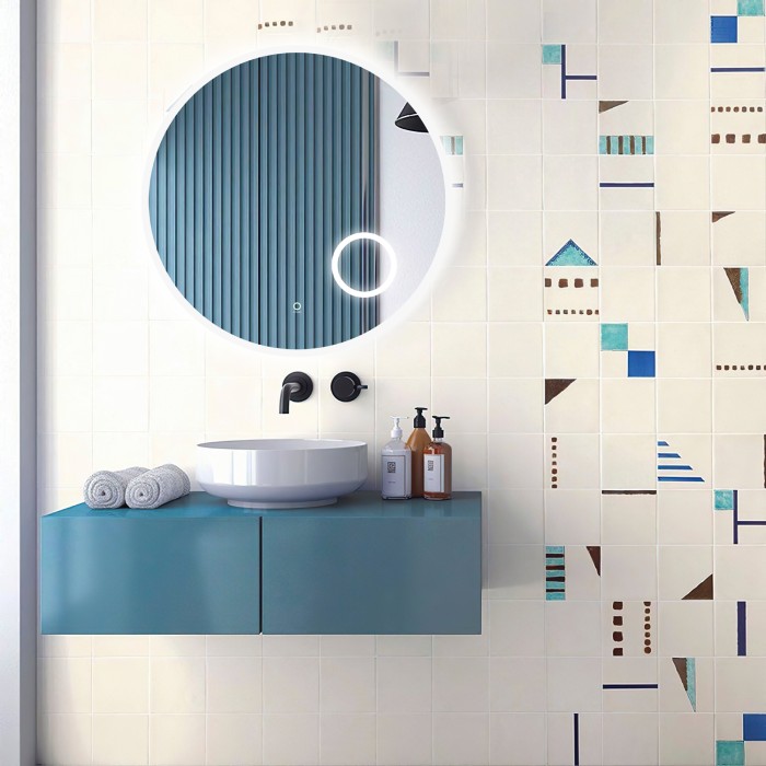 Зеркало D800 сенсорный выключатель с функцией диммера, алюминиевая рамка, Azario Alliance - AZ-Z-006ALM