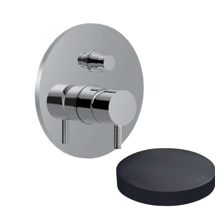 Внешняя часть смесителя для душа однорычажный с кнопкой-переключателем, на 2 режима, Giulini My future deluxe, ганметал арт. 5963DEPCRNS