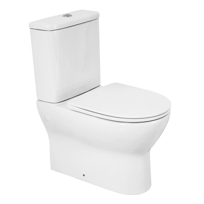 Чаша унитаза с сиденьем дюропласт close, P-trap BelBagno, глянцевый белый, Energia арт. BB8134CPR/SC