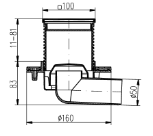 Душевой трап D50 пластиковый, боковой слив, с решеткой SUN 10х10см, Fit and Go Azario - AZ-411 L
