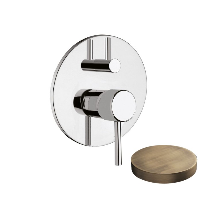 Внешняя часть однорычажного встроенного смесителя для душа с дивертером, Giulini Futuro, бронза матовая арт. 6513-EPBROP