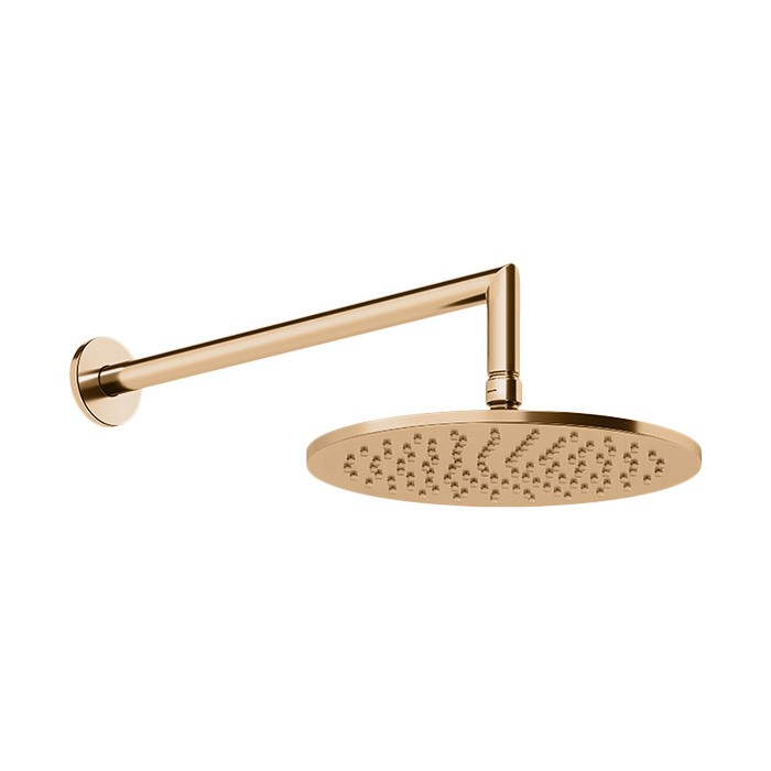 Верхний душ d25см., настенный, Gessi Anello, warm bronze brushed pvd арт. 63348#726