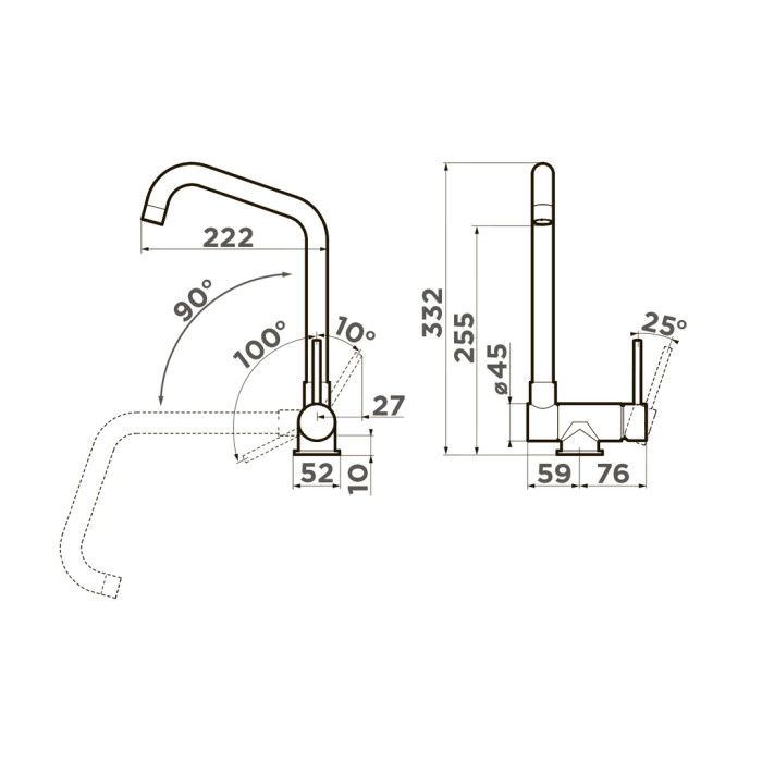 Смеситель для кухни Omoikiri Mori-C латунь, цвет хром арт. 4994320