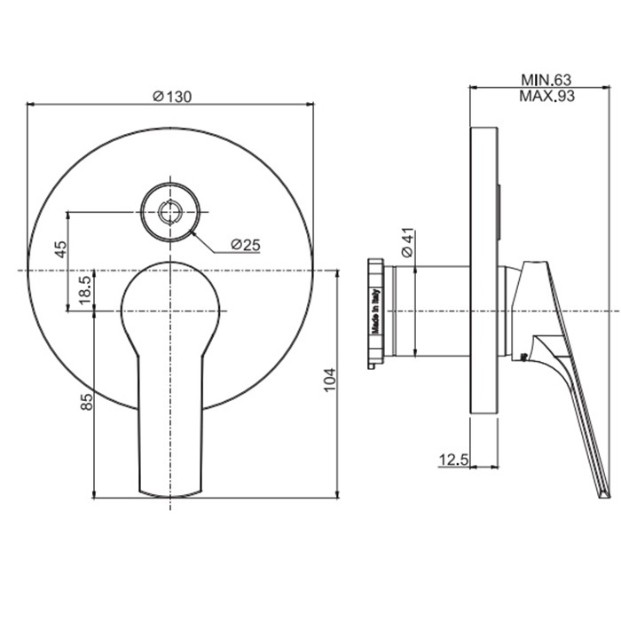 Fima Carlo Frattini Смеситель для душа, встраиваемый, с переключателем на 2 выхода, Serie 4, F3769E2CR цвет: хром