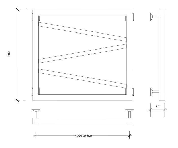 Полотенцесушитель водяной 60x40 Мирано (черный) Secado арт. 4603777482138
