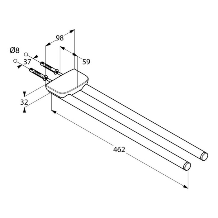 Полотенцедержатель двойной, ambienta Kludi, хром - 5397705