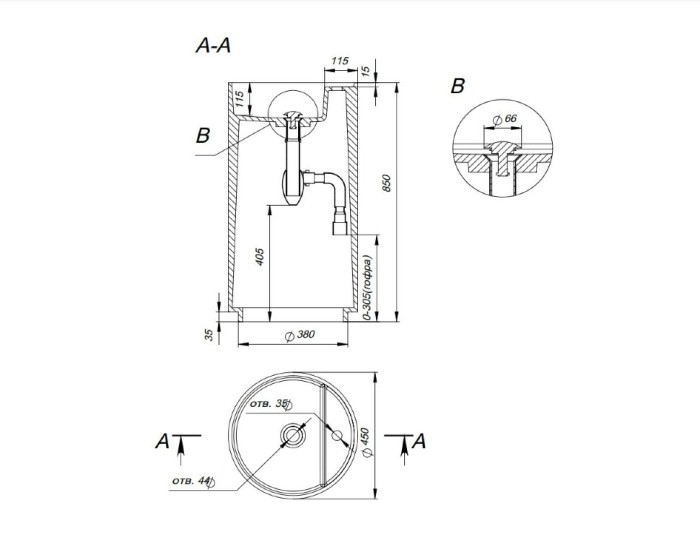 Раковина напольная 45x45, глянцевая, Salini ARMONIA TOP арт. 130114GRF