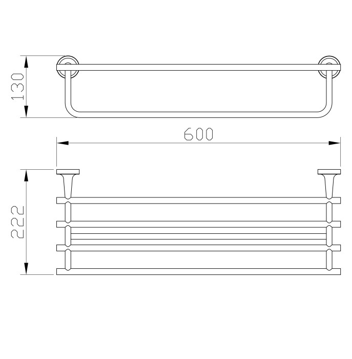 Полотенцедержатель с полкой, Wonzon & Woghand Simple, WW-6581 цвет: хром