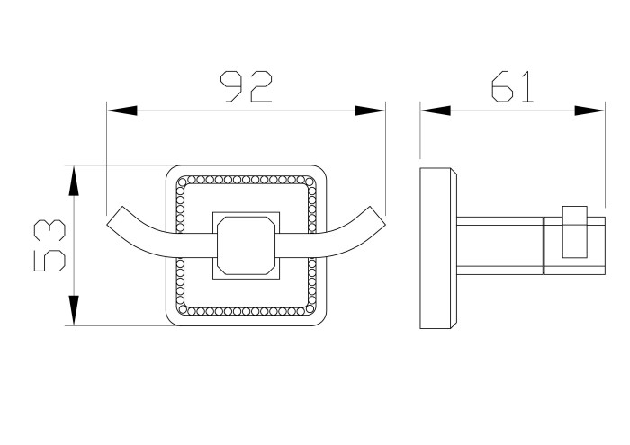 Двойной крючок для ванной, Wonzon & Woghand Roma, WW-7225 цвет: бронза