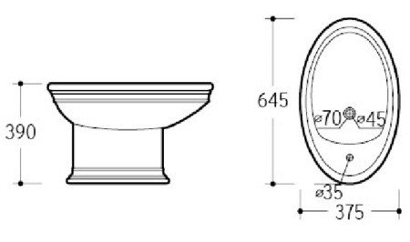 Биде напольное, Boheme Puro - 960