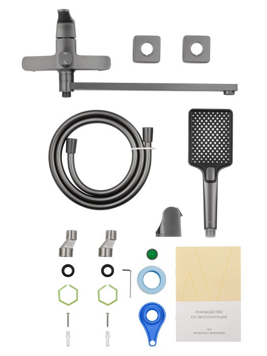 Смеситель для ванны, Wonzon & Woghand Flex, WW-639906-BGM цвет: графит