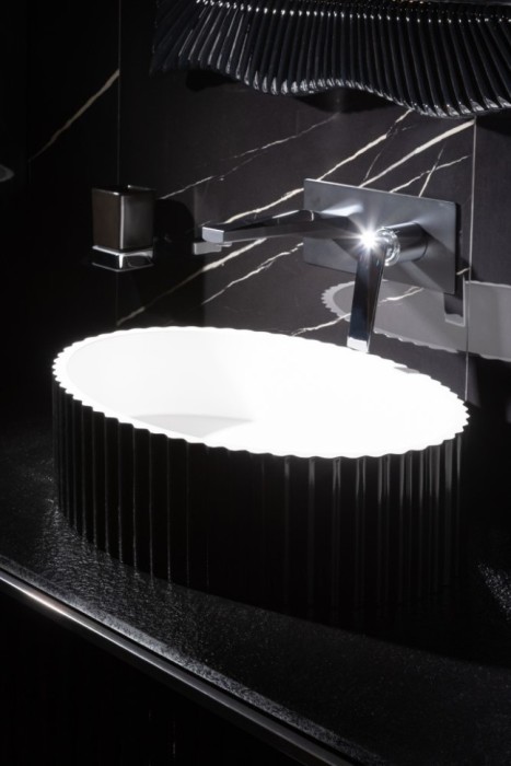 Раковина canale рифл glossy чёрный, Boheme Monaco - 878-B