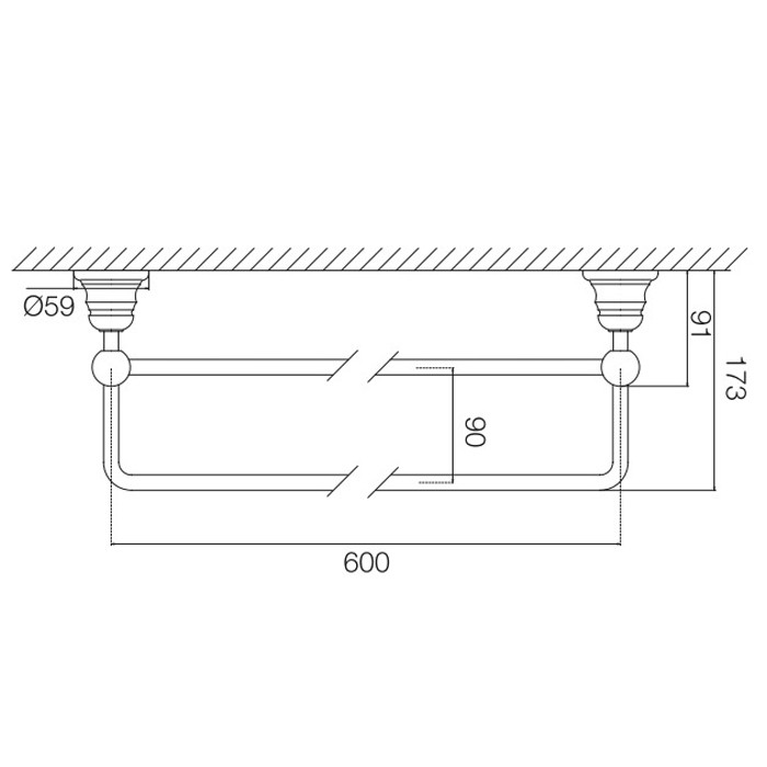 Fima Carlo Frattini Полотенцедержатель-двойной 60см, подвесной, Victory, F6061/60CR цвет: хром