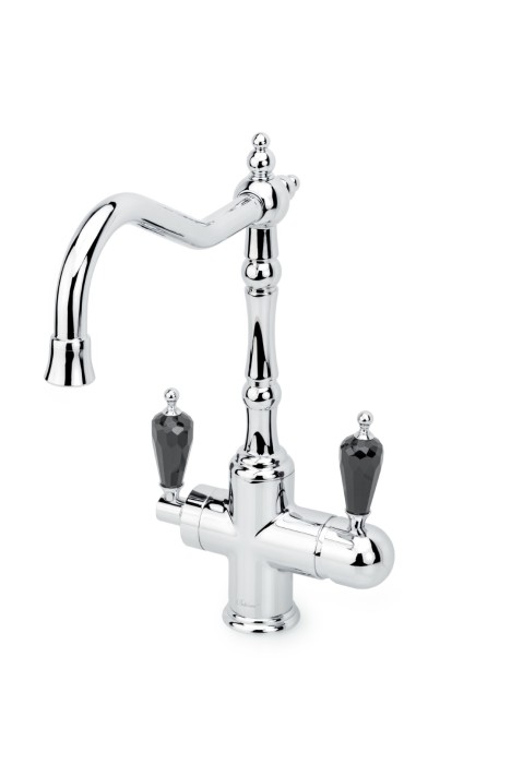 Смеситель для кухни с краном с черным кристаллом swarovski, Boheme Kitchen - 113-BSW