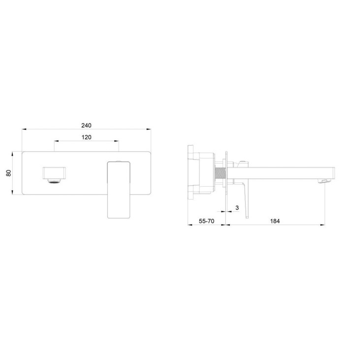 Смеситель для раковины встраиваемый, Wonzon & Woghand Cube 2.0, WW-88869068-BG цвет: золото