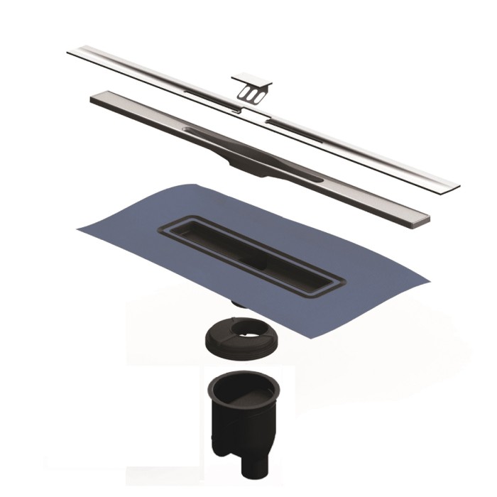 Душевой лоток BERGES SIMPEL 600, хром глянец, S-сифон D50/105 H50, арт.091011