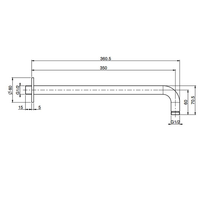 Fima Carlo Frattini Держатель верхнего душа 350 мм., настенный монтаж, Spillo Steel, F2945INOX цвет: нержавеющая сталь