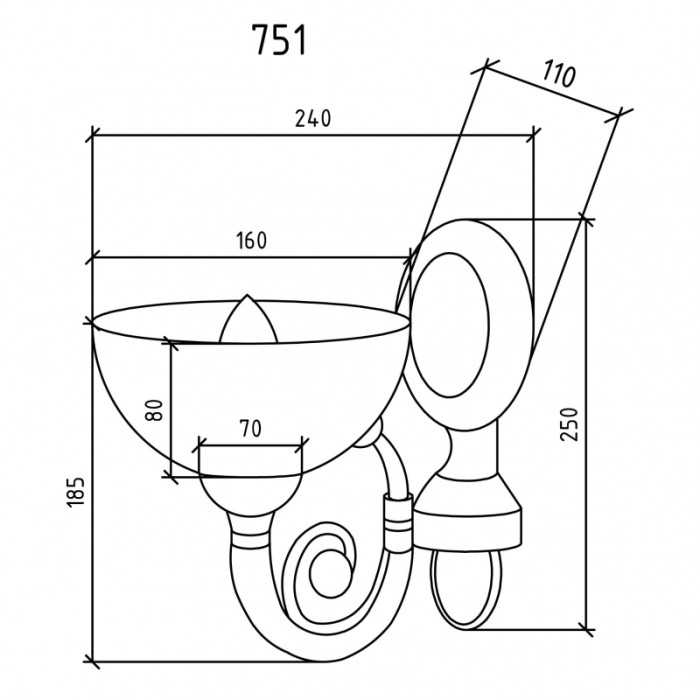 Бра, bronze, Boheme - 751