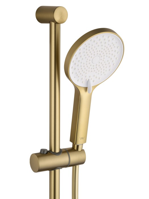 Смеситель для ванны с душевым гарнитуром и термостатом, Wonzon & Woghand Solid, WW-C2011-A-BG цвет: золото