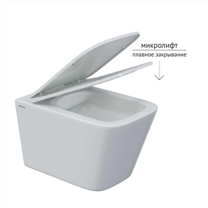 Унитаз BERGES FLOE S, сиденье дюропласт Floe S Slim SO, арт. 082134