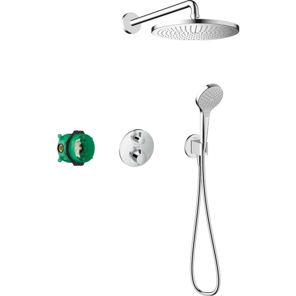 Душевая система скрытого монтажа с термостатом Ecostat S Croma S Hansgrohe, хром арт. 27954000