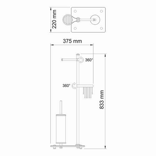 Комбинированная напольная стойка WasserKRAFT арт. K-1264B