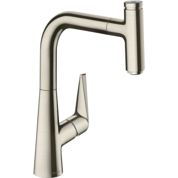 Смеситель для кухни, с вытяжным изливом, Hansgrohe Talis Select M51, нержавеющая сталь арт. 72822800