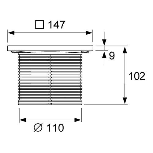 Решетка декоративная 150мм в пластиковой рамке с монтажным элементом, TECE арт. 3660003