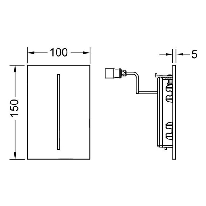 Электронная панель смыва, 7,2в, grigio londra/антрацит, filo-velvet urinal TECE арт. 9242022