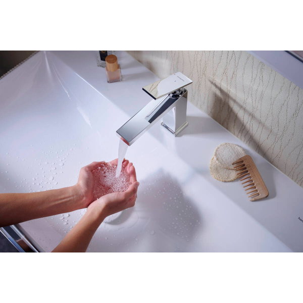 Смеситель для раковины EcoSmart+, Hansgrohe Tecturis E, хром арт. 73011000