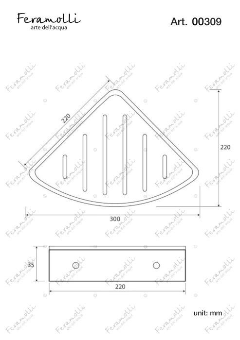 Полка для ванных принадлежностей, золото, Lugano Feramolli - GL309