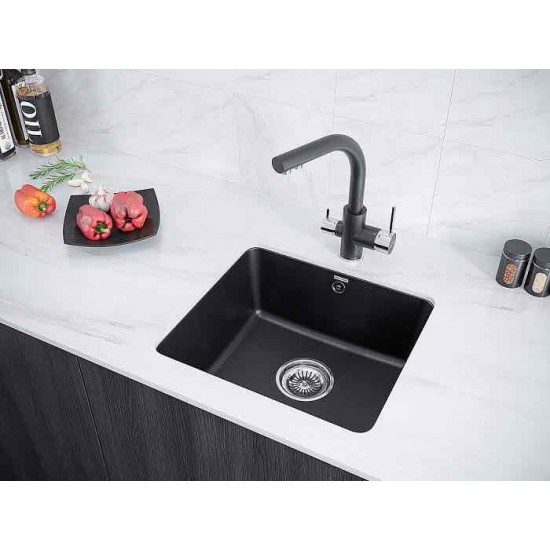 Мойка для кухни гранит 455х435 Paulmark UNTER 50, черный - PM204543-BL