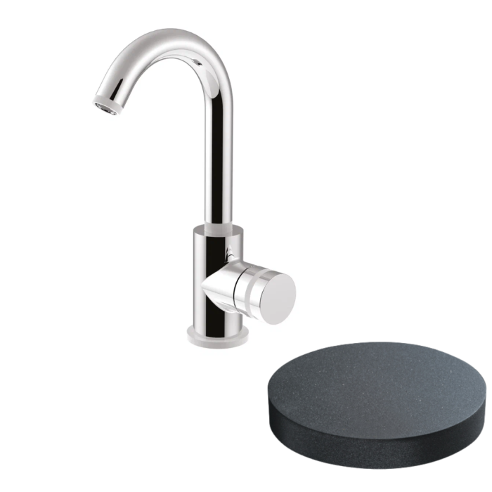 Смеситель для раковины, поворотный излив, однорычажный, Giulini My ring, графит арт. MR0085/SCGF