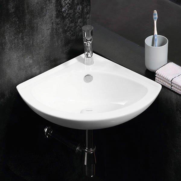 Раковина 40,5 х40,5х12,5 угловая, белая, Azario - AZ-41196