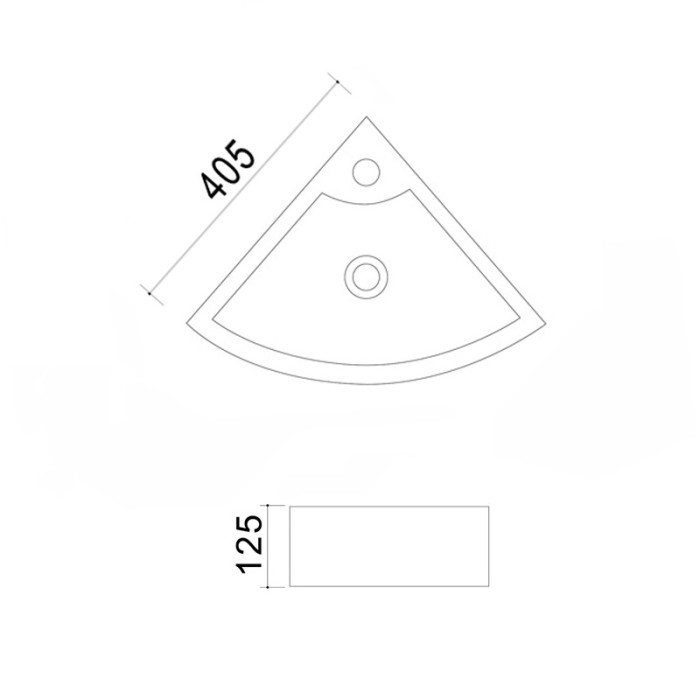 Раковина 40,5 х40,5х12,5 угловая, белая, Azario - AZ-41196