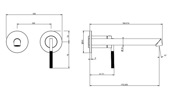 Смеситель для раковины, встраиваемый, однорычажный, излив: 18.5-20.5см., внешняя часть, Gessi Ingranaggio, black metal brushed pvd арт. 63583#707