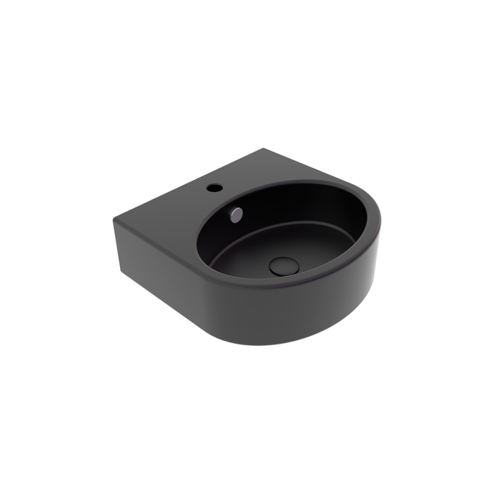 Раковина подвесная 45х44 см черный матовый, GSG Ceramic Design Like, LKLAVBW45003