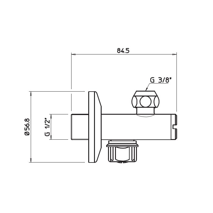 Запорный кран-фильтр под раковину с подводом воды на 1/2”, Gessi, хром арт. 01006#031