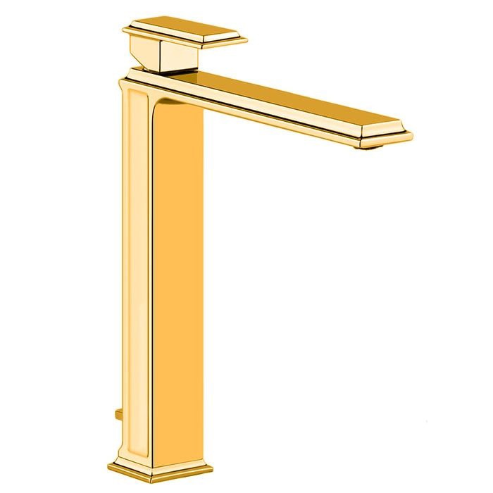 Смеситель для раковины на 1 отверстие, высокий, с донным клапаном, Gessi Eleganza, золото арт. 46003#080