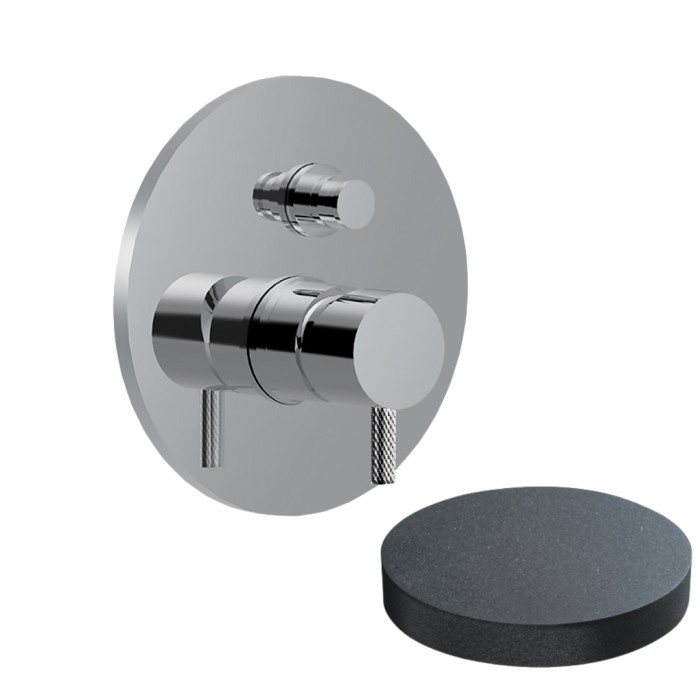 Внешняя часть смесителя для душа встраиваемого, на 2 режима, с кнопкой-переключателем, Giulini My future deluxe, графит арт. 5963DEPGF