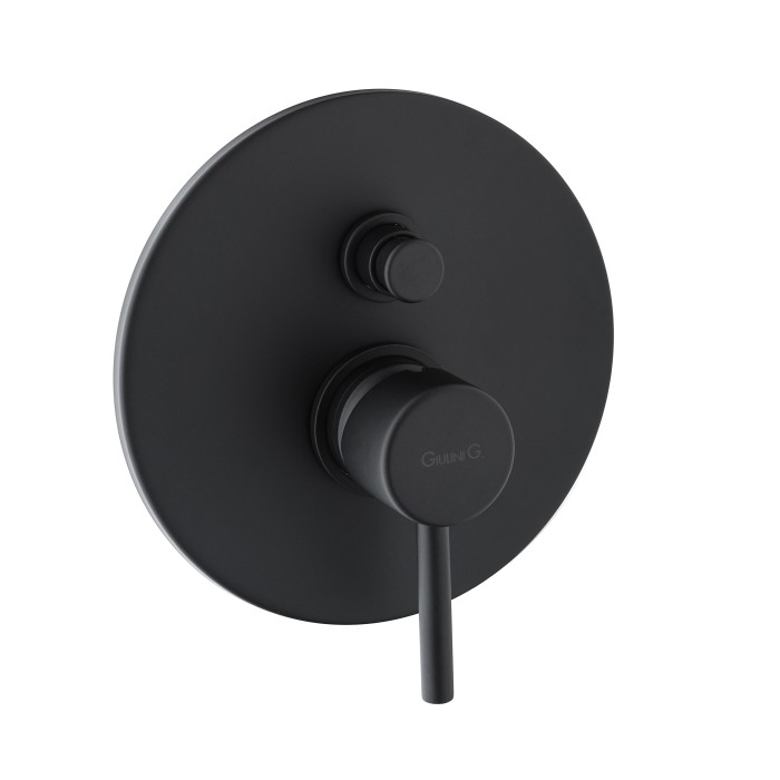 Внешняя часть однорычажного встроенного смесителя для душа с дивертером, Giulini Futuro, черный матовый арт. 6513-EPNO