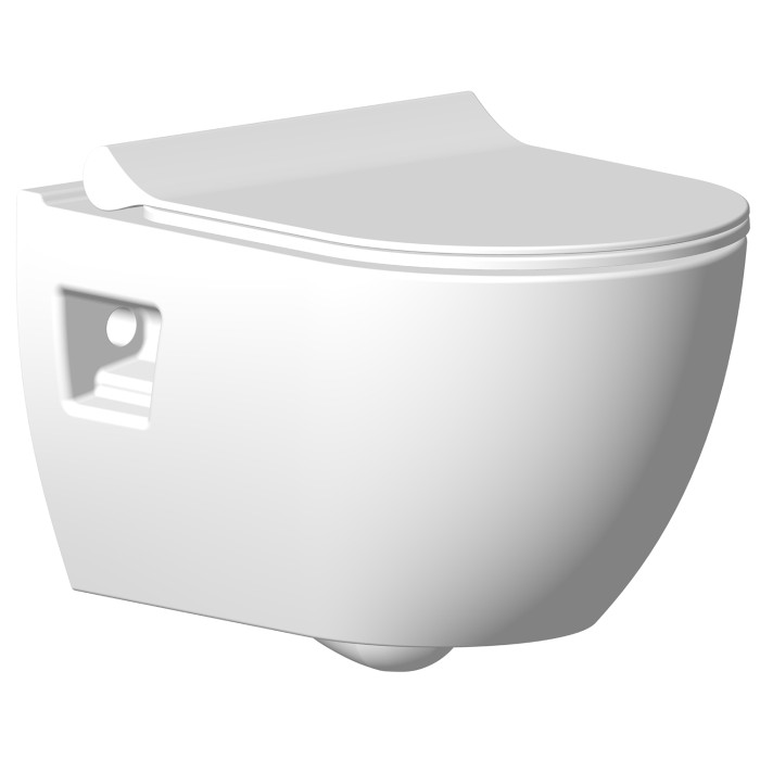 Готовый комплект инсталяция + унитаз Creo Ceramique Ocean plus подвесной безободковый с тонким сиденьем микролифт		 Azario - AZ-8010-1000+Ocean plus