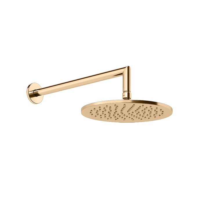 Верхний душ с кронштейном D250 мм, Gessi Ingranaggio, brushed brass pvd арт. 63348#727