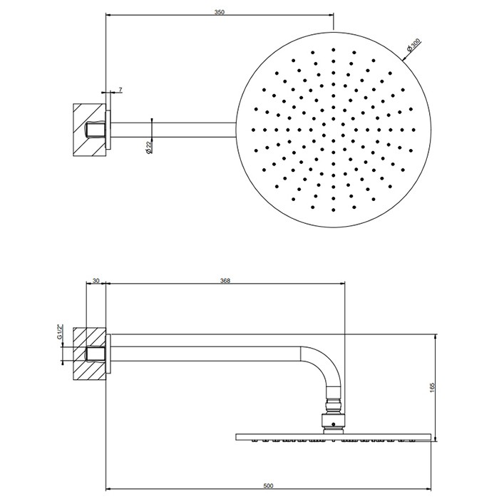 Верхний душ, подвесной, поворотная с шарниром, Gessi Emporio shower, black xl арт. 47384#299