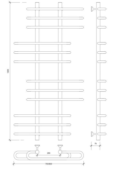 Полотенцесушитель водяной 120x20x80 Венеция 6 (хром) Secado арт. 4603777446703