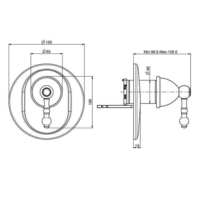 Fima Carlo Frattini Смеситель для душа, встраиваемый, Elizabeth, F5089X1OR цвет: золото