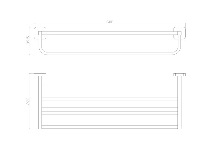 Полотенцедержатель с полкой, Wonzon & Woghand Still, WW-6681 цвет: хром