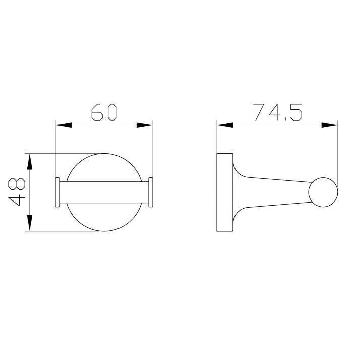 Двойной крючок для ванной, Wonzon & Woghand Simple, WW-6525-BG цвет: золото