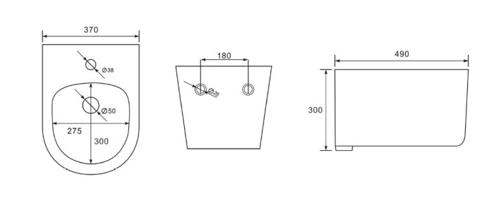 Биде подвесное Aquatek Мия, черный арт. AQ1004-MB