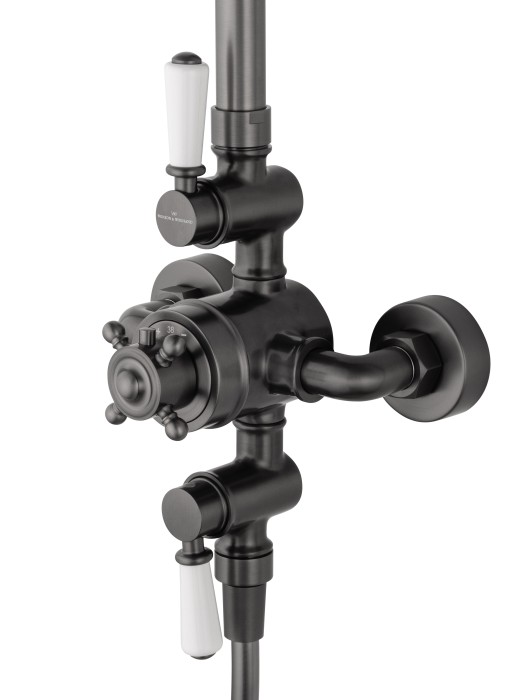 Душевая система с термостатом, Wonzon & Woghand Retro, WW-B3041-BGG цвет: графит